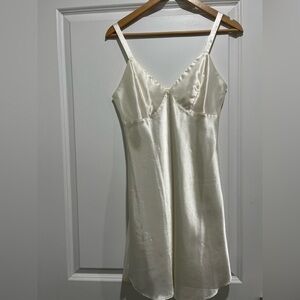 Cream/ Ivory Satin Chemise Slip Dress
